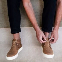 Nisolo Men's Cortez Mid Top Sneaker - Tobacco