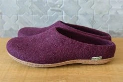 Kyrgies Men's Molded Sole Low Back Wool Slippers - Plum Best Sellers