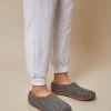 Kyrgies Men's Molded Sole High Back Wool Slippers - Gray