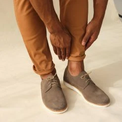 Nisolo Men's Lightweight Flex Derby - Slate Gray