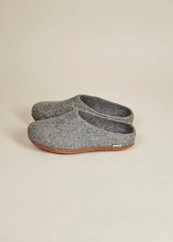 Kyrgies Best Sellers Men's Molded Sole Low Back Wool Slippers - Gray