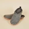Kyrgies Men's Wool Slipper Slides - Gray
