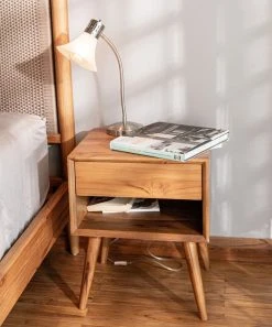 Masaya & Co. Mid Century One Drawer Side Table / Nightstand Furniture