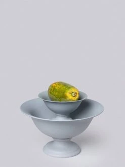 Middle Kingdom Footed Porcelain Vase - Steel Gray Planters + Vases