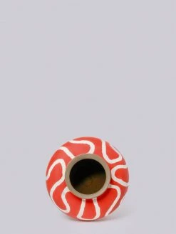 Middle Kingdom Memphis Porcelain Apple Vase - Coral Red Home Goods