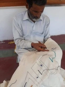 Leah Singh Midnight Cliff Wool Throw Pillow Cover - Black + Creme