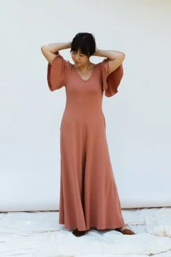 Mien Villa Flutter Sleeve Jumpsuit Clothing