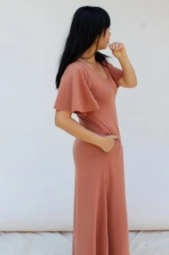 Mien Villa Flutter Sleeve Jumpsuit Clothing