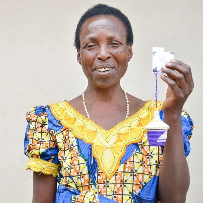 Azizi Life Miniature Basket Ornament - Blue BIPOC Owned 5 Azizi Life Miniature Basket Ornament - Blue BIPOC Owned