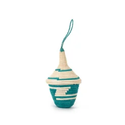 Azizi Life Miniature Basket Ornament - Emerald Green BIPOC Owned