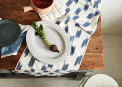 Minna Handcrafted Ikat Table Runner - Indigo