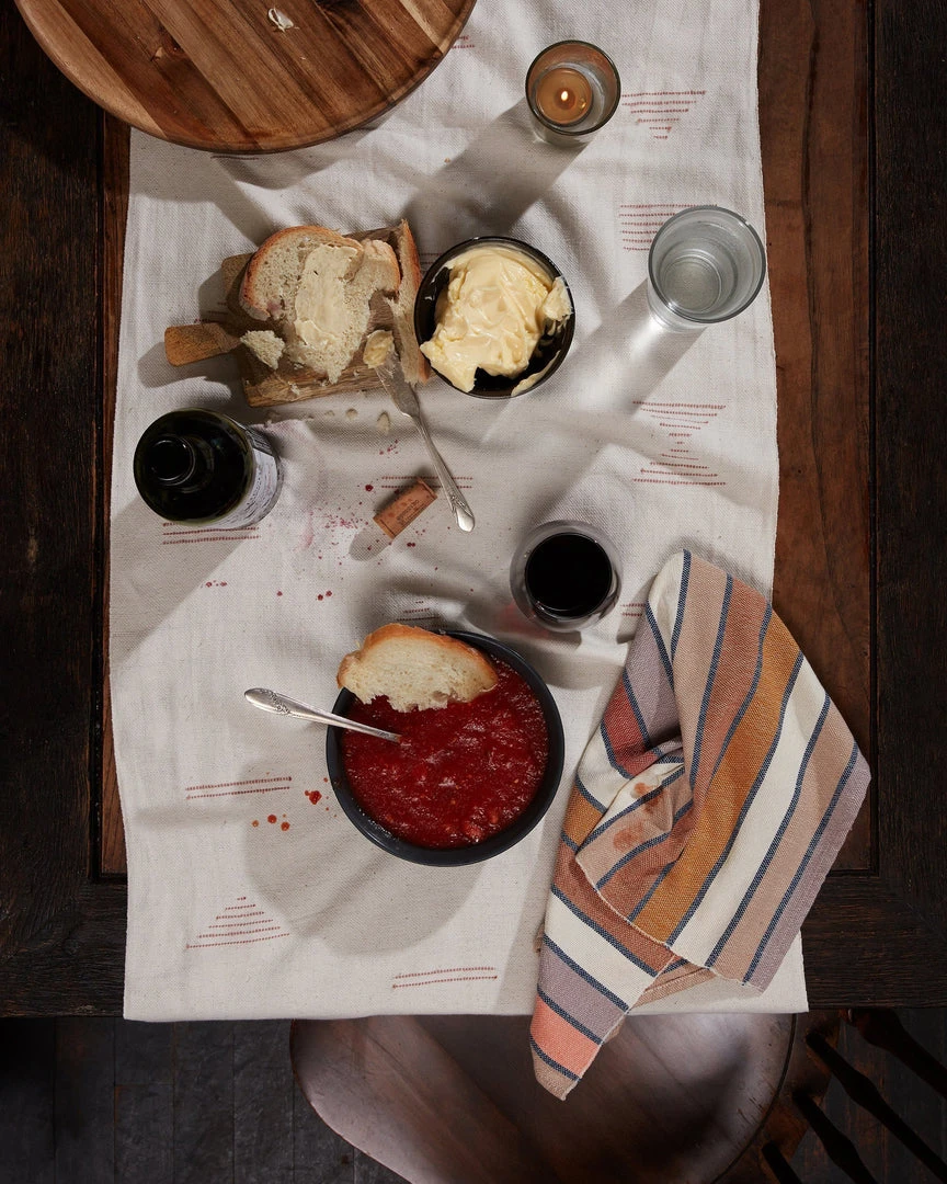 Minna Handcrafted Shapes Table Runner - Pink 6 Minna Handcrafted Shapes Table Runner - Pink