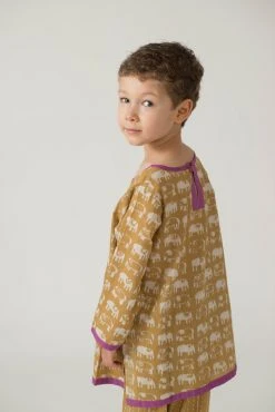 Mirasa Design Baby Elephant Tunic - Forest Yellow