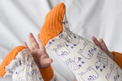 Mirasa Design Handcrafted Baby Footed Hippo + Rhino Onesie 6 Mirasa Design Handcrafted Baby Footed Hippo + Rhino Onesie