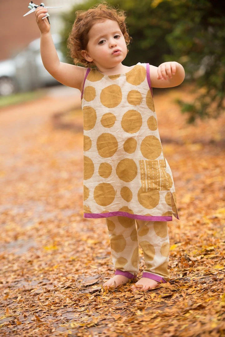 Mirasa Design Kids' + Baby Baby Polka Dress - Forest Yellow 7 Mirasa Design Kids' + Baby Baby Polka Dress - Forest Yellow