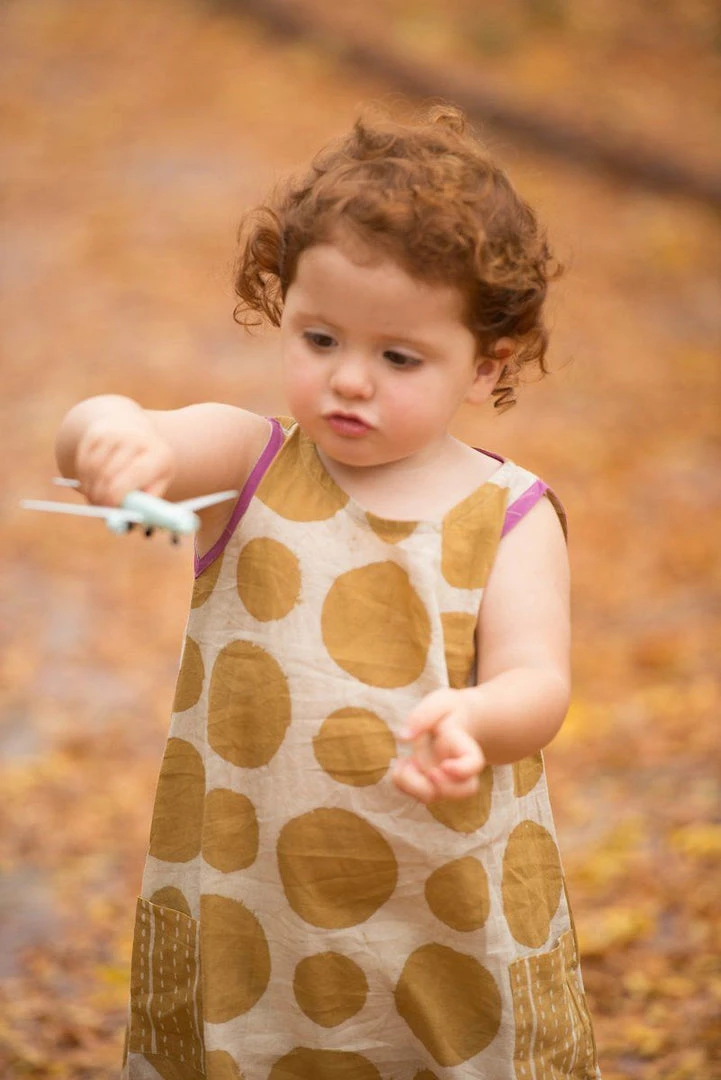 Mirasa Design Kids' + Baby Baby Polka Dress - Forest Yellow 6 Mirasa Design Kids' + Baby Baby Polka Dress - Forest Yellow