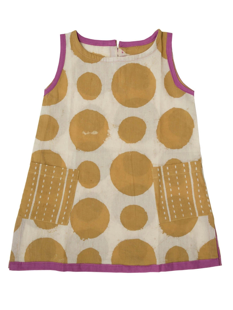 Mirasa Design Kids' + Baby Baby Polka Dress - Forest Yellow 3 Mirasa Design Kids' + Baby Baby Polka Dress - Forest Yellow