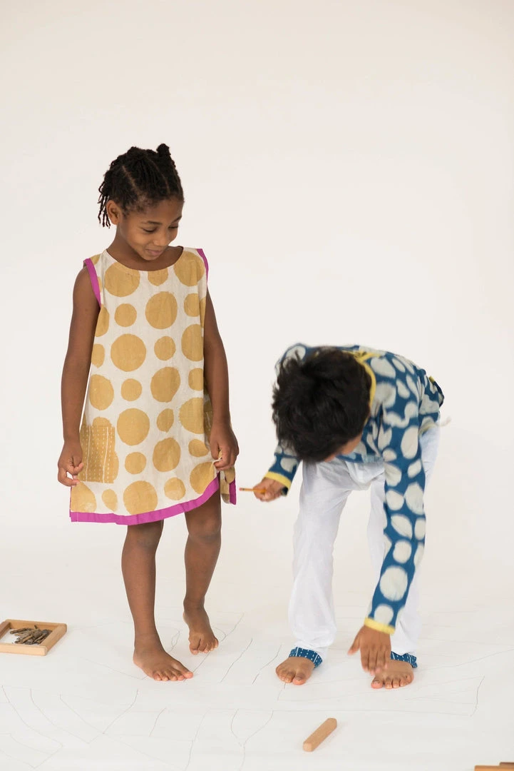 Mirasa Design Kids' + Baby Baby Polka Dress - Forest Yellow 5 Mirasa Design Kids' + Baby Baby Polka Dress - Forest Yellow