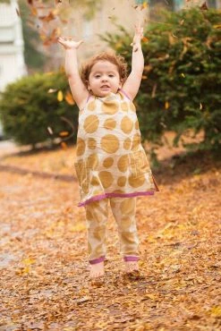 Mirasa Design Kids' + Baby Baby Polka Pants - Forest Yellow