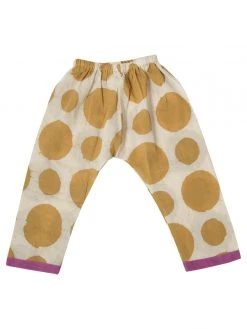 Mirasa Design Kids' + Baby Baby Polka Pants - Forest Yellow
