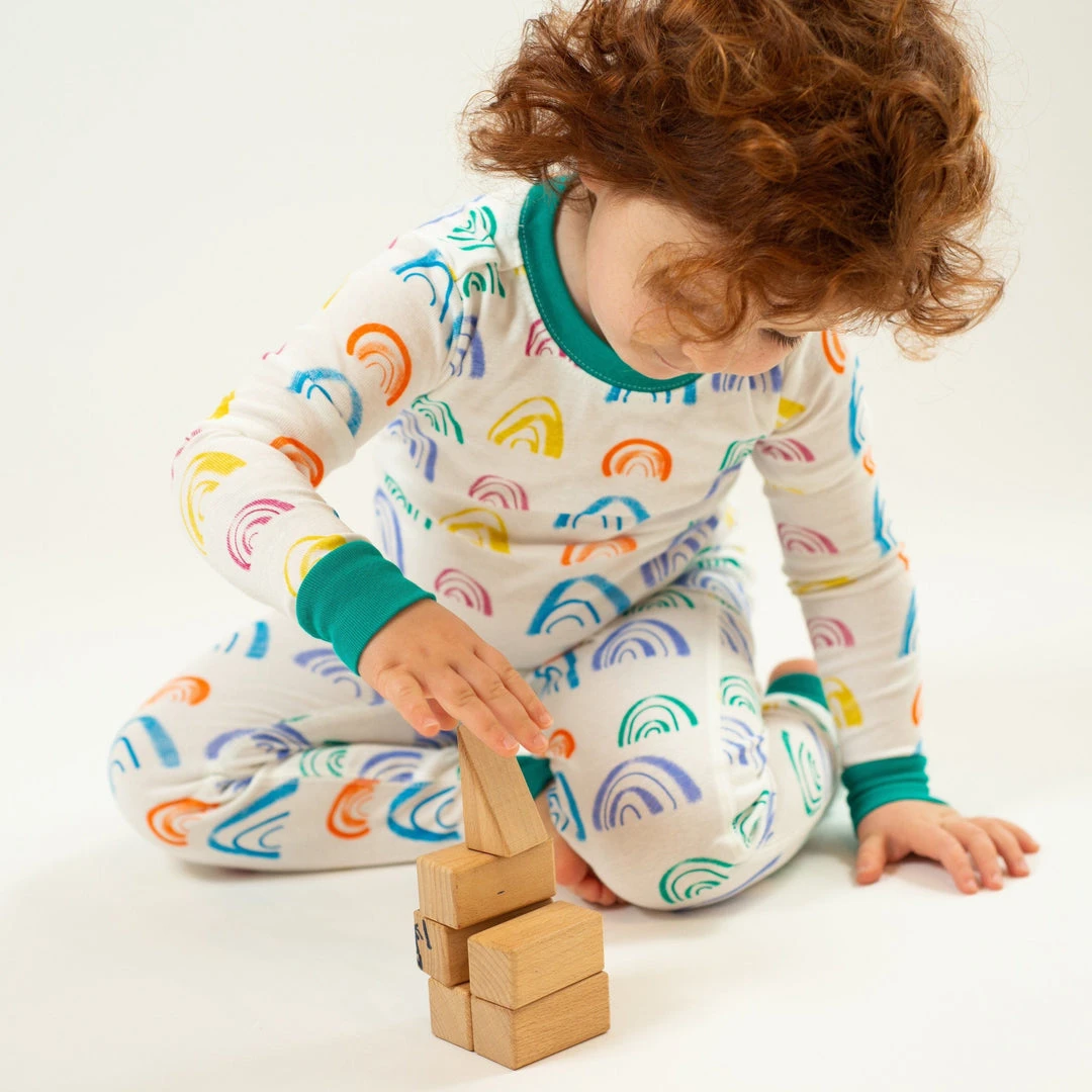 Mirasa Design Kids' Rainbow Pajama Set - Jade 5 Mirasa Design Kids' Rainbow Pajama Set - Jade