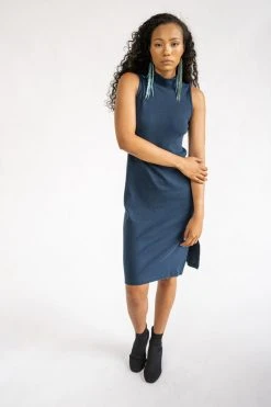 Tonlé Mock Neck Upcycled Dress Clothing