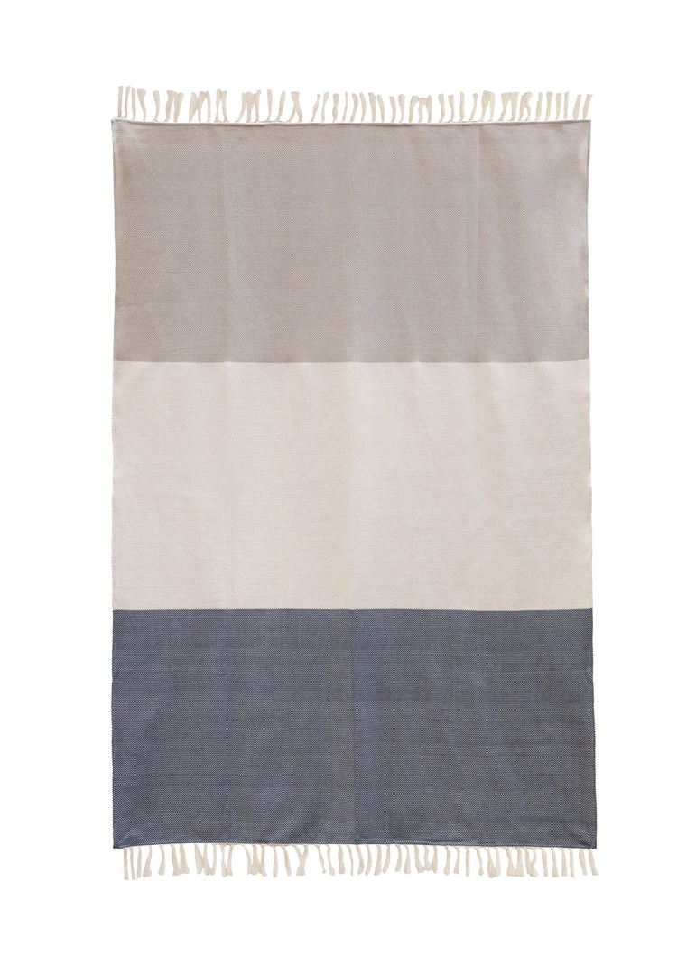 Kiliim Navy And Beige Throw Blanket 4 Kiliim Navy And Beige Throw Blanket