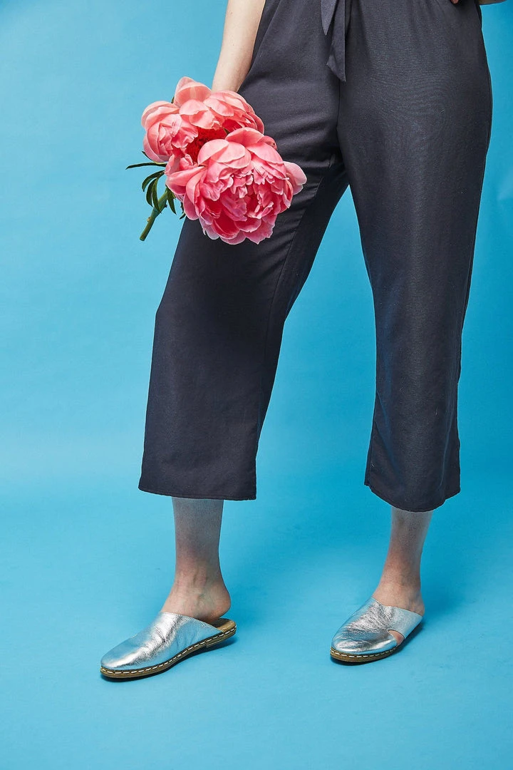 Nida Lu Handmade Shoes Women's Antalya Mule - Silver 4 Nida Lu Handmade Shoes Women's Antalya Mule - Silver