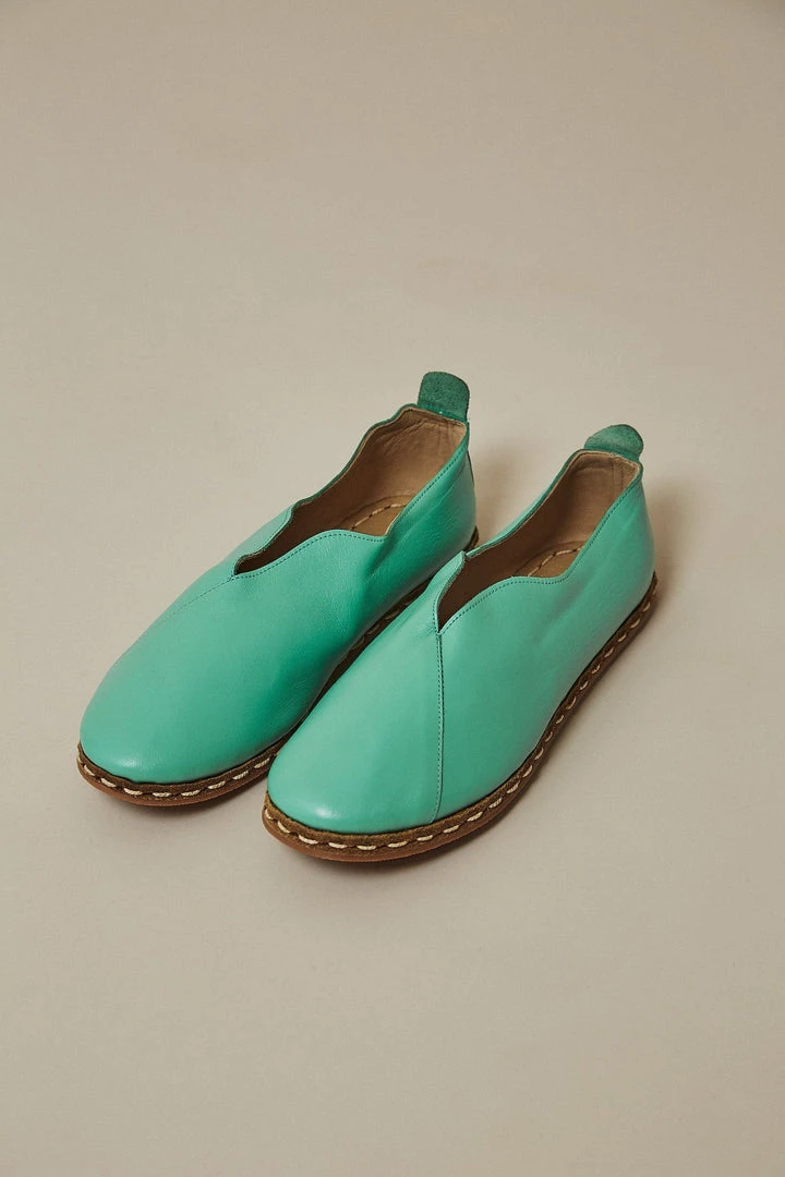 Nida Lu Handmade Shoes Women's Lu Loafer - Turquoise 3 Nida Lu Handmade Shoes Women's Lu Loafer - Turquoise