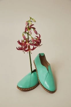 Nida Lu Handmade Shoes Women's Lu Loafer - Turquoise 9 Nida Lu Handmade Shoes Women's Lu Loafer - Turquoise