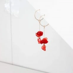 Giulia Letzi + META Jewelry Nina Upcycled Chain Drop Earrings - Coral