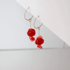 Giulia Letzi + META Jewelry Nina Upcycled Chain Drop Earrings - Coral