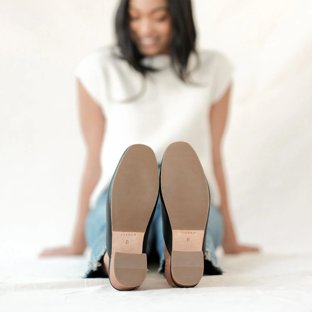 Nisolo All-Day Heeled Mule - Black 8 Nisolo All-Day Heeled Mule - Black