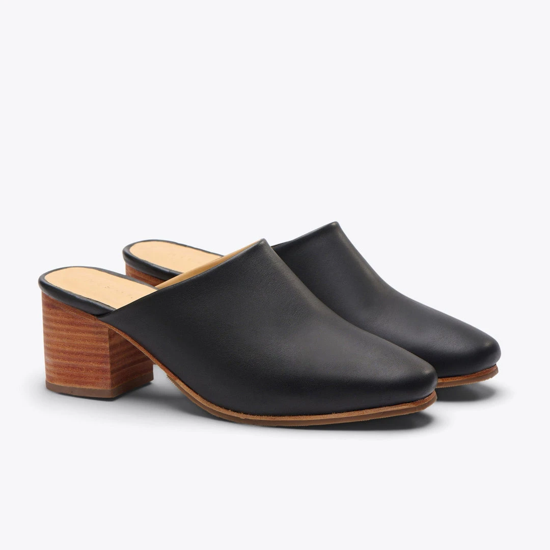 Nisolo All-Day Heeled Mule - Black 3 Nisolo All-Day Heeled Mule - Black