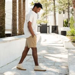 Nisolo Men's Cortez Mid Top Sneaker - Bone + Gum