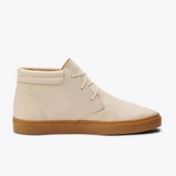 Nisolo Men's Cortez Mid Top Sneaker - Bone + Gum