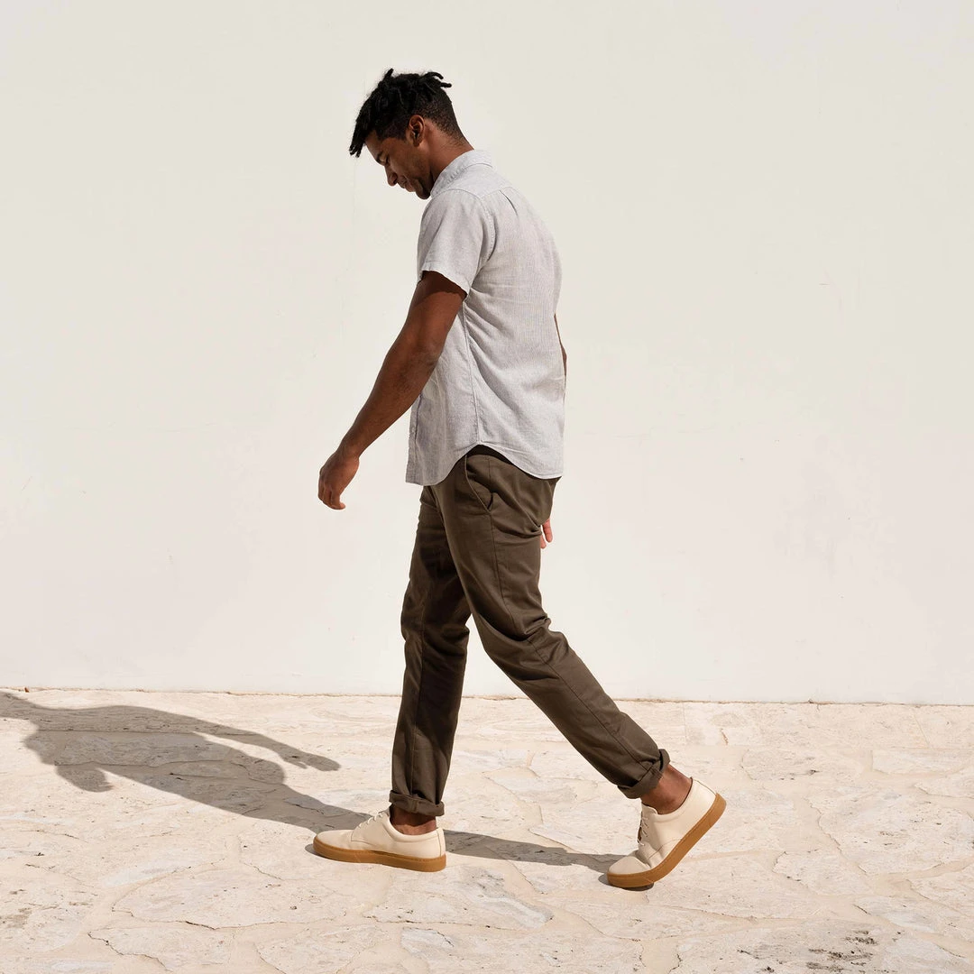 Nisolo Men's Diego Low Top Sneaker - Bone + Gum 5 Nisolo Men's Diego Low Top Sneaker - Bone + Gum