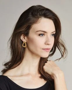 Nisolo Upcycled Brass Open Drop Earrings