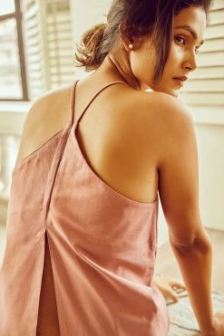 No Nasties Ash Rose Crossback Tank Top Clothing