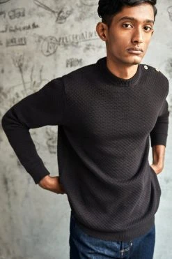No Nasties Men's Buttoned Jumper Sweater