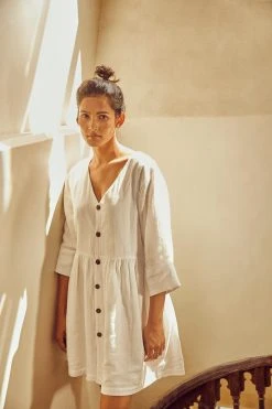 No Nasties Coconut Milk Drop-Waist Mini Dress Clothing 8 No Nasties Coconut Milk Drop-Waist Mini Dress Clothing