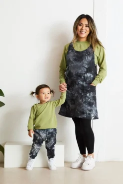 North Of West Caroline Tie Dye Jumper Dress - Black