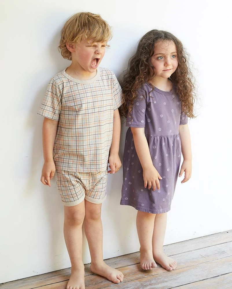 North Of West Sale Kids' Grid Tee - Fog 6 North Of West Sale Kids' Grid Tee - Fog