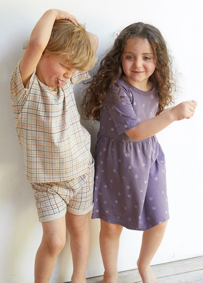 North Of West Sale Kids' Grid Tee - Fog 7 North Of West Sale Kids' Grid Tee - Fog