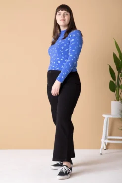 North Of West Morgan Squiggles Mock Neck - Azure