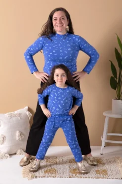 North Of West Morgan Squiggles Mock Neck - Azure