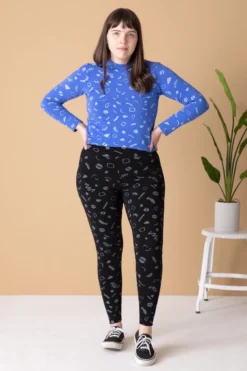 North Of West Morgan Squiggles Mock Neck - Azure