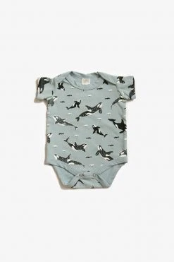 North Of West Baby's Orcas Onesie - Sea Mist Sale
