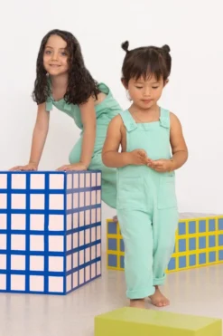 North Of West Sale Kids' Play Overalls - Seafoam