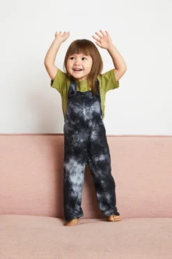 North Of West Sale Kids' Park Upcycled Tie Dye Overalls - Black